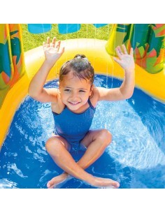 Intex Playcenter Dinosaur, centro giochi gonfiabile, piscina bambini, scivolo acquatico, dinosauri, 249x191x109 cm