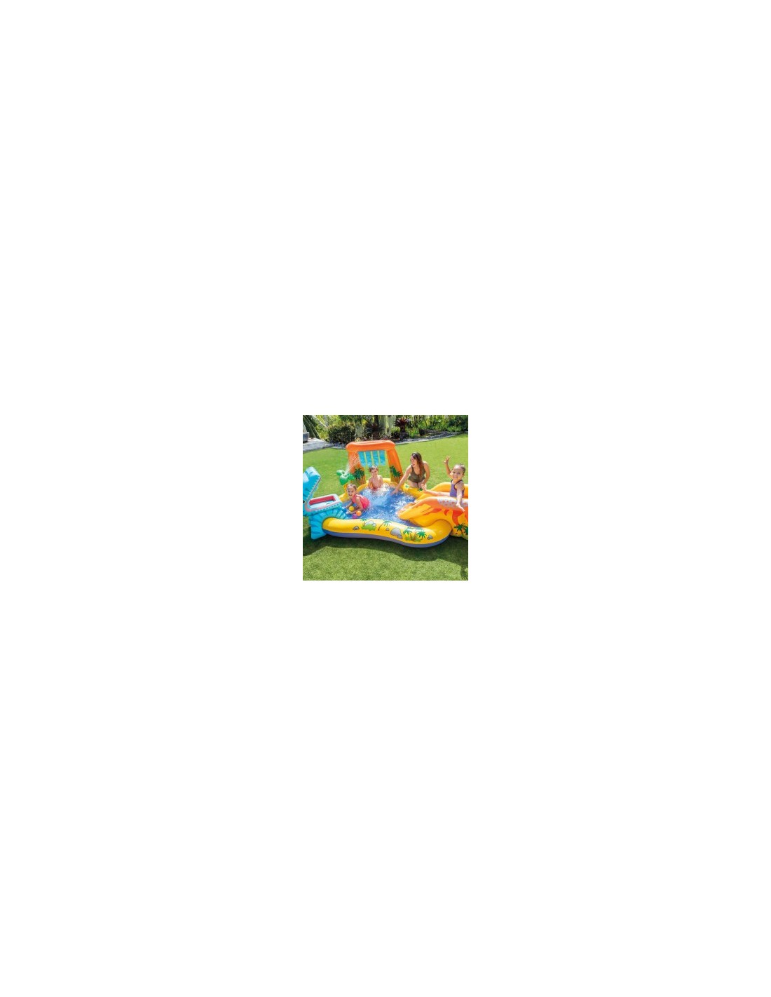 Intex Playcenter Dinosaur, centro giochi gonfiabile, piscina bambini, scivolo acquatico, dinosauri, 249x191x109 cm