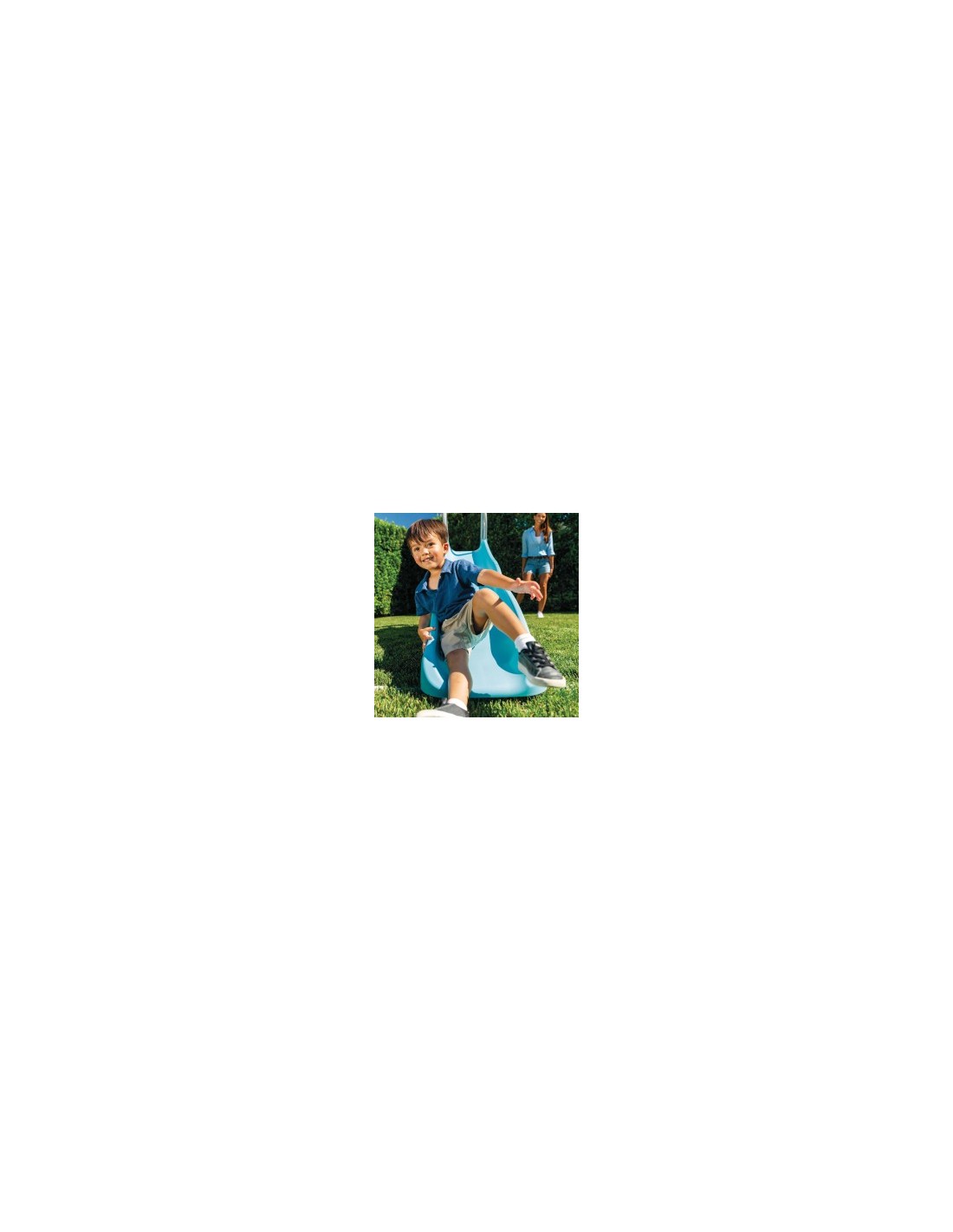Scivolo da giardino per bambini, Intex 44106, acciaio e plastica, azzurro, robusto, 196x84x119 cm, età 3-10 anni
