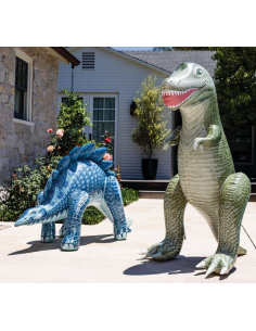 Gonfiabile Dinosauro Assortito Intex, Jurassic Dino Pals, Tirannosauro o Stegosauro, Gioco per Bambini