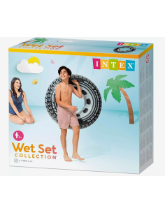 Salvagente Ruota con Maniglie, Diametro 114 cm, Galleggiante per Piscina e Mare, Resistente e Sicuro