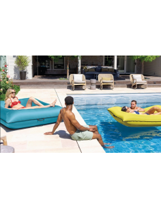 Materassino Sacco Gonfiabile Luxe Lounge, Poltrona Galleggiante per Casa e Piscina, 198x157 cm, Giallo o Blu