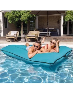 Materassino Sacco Gonfiabile Luxe Lounge, Poltrona Galleggiante per Casa e Piscina, 198x157 cm, Giallo o Blu