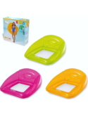 Intex Poltrona Gonfiabile Trasparente con Rete, 104x102 cm, Vinile Resistente, Colori Assortiti