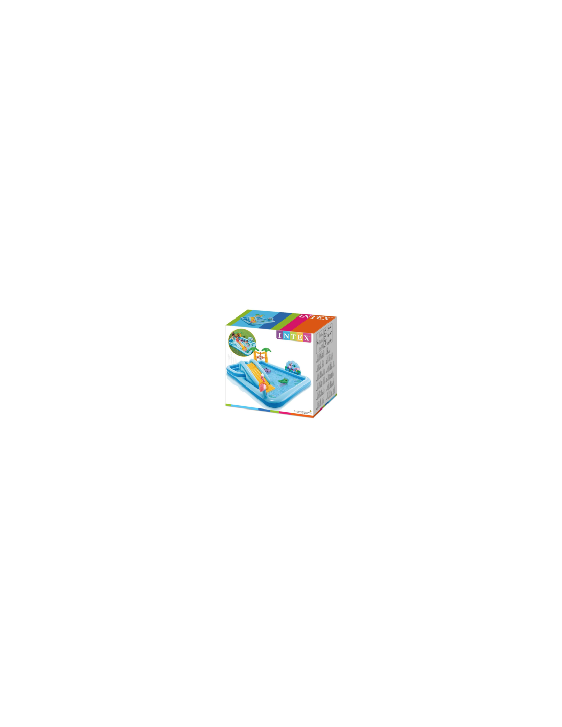 Playcenter Jungle Intex 244x198x71 cm  Piscina Gonfiabile con Scivolo e Giochi per Bambini