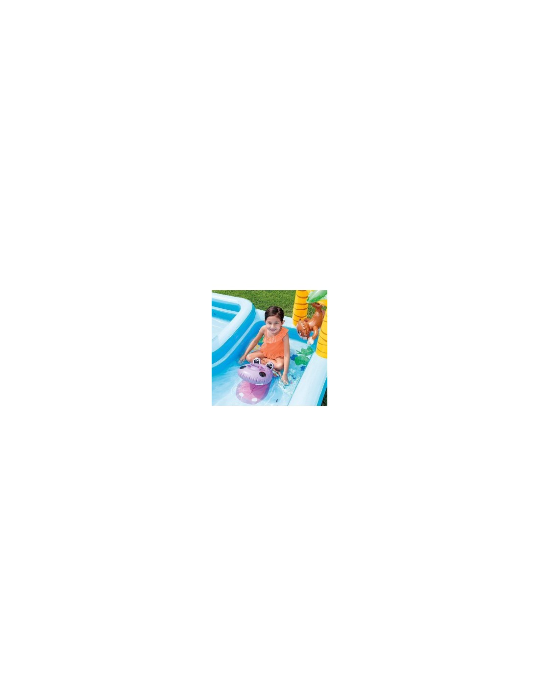 Playcenter Jungle Intex 244x198x71 cm  Piscina Gonfiabile con Scivolo e Giochi per Bambini