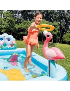 Playcenter Jungle Intex 244x198x71 cm  Piscina Gonfiabile con Scivolo e Giochi per Bambini