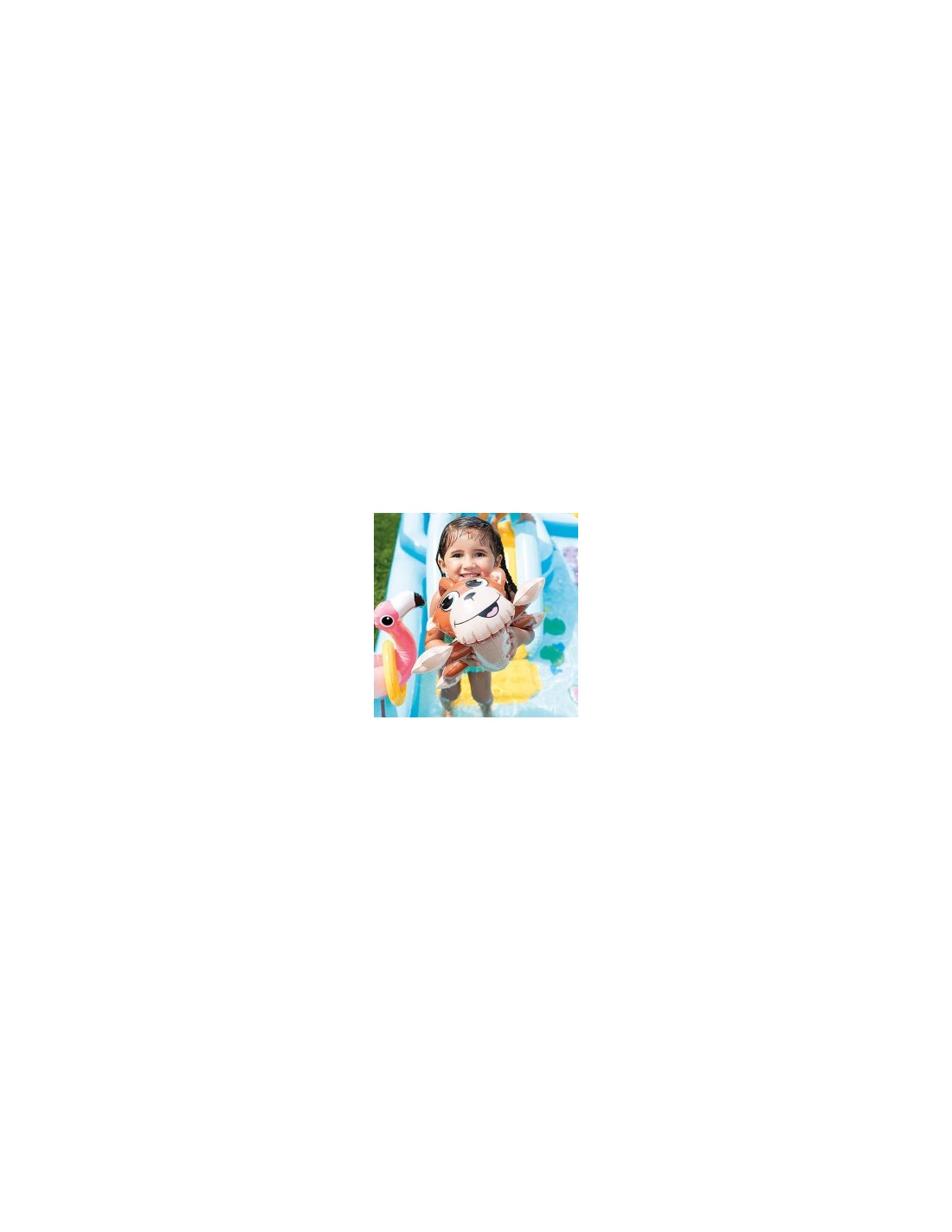 Playcenter Jungle Intex 244x198x71 cm  Piscina Gonfiabile con Scivolo e Giochi per Bambini