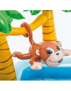 Playcenter Jungle Intex 244x198x71 cm  Piscina Gonfiabile con Scivolo e Giochi per Bambini