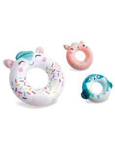 Salvagente Animaletti Carini 76 cm Intex, Galleggiante per Bambini, Piscina e Mare, Sicuro e Colorato