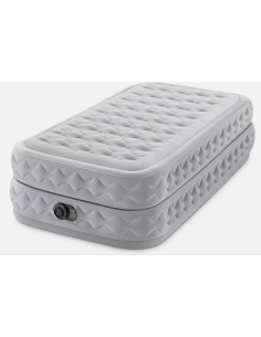 Intex Materasso Singolo Dura-Beam Supreme, 99x191x51 cm, Con Pompa Elettrica, Comfort e Stabilità, Vellutato