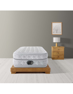 Intex Materasso Singolo Dura-Beam Supreme, 99x191x51 cm, Con Pompa Elettrica, Comfort e Stabilità, Vellutato