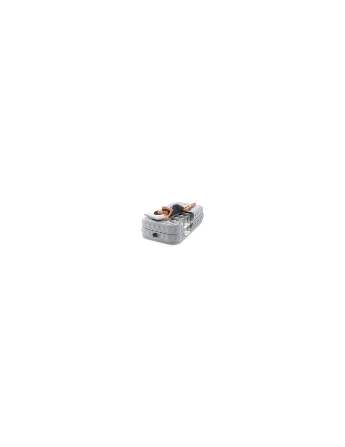Intex Materasso Singolo Dura-Beam Supreme, 99x191x51 cm, Con Pompa Elettrica, Comfort e Stabilità, Vellutato