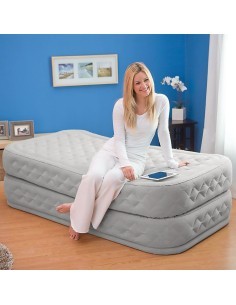 Intex Materasso Singolo Dura-Beam Supreme, 99x191x51 cm, Con Pompa Elettrica, Comfort e Stabilità, Vellutato