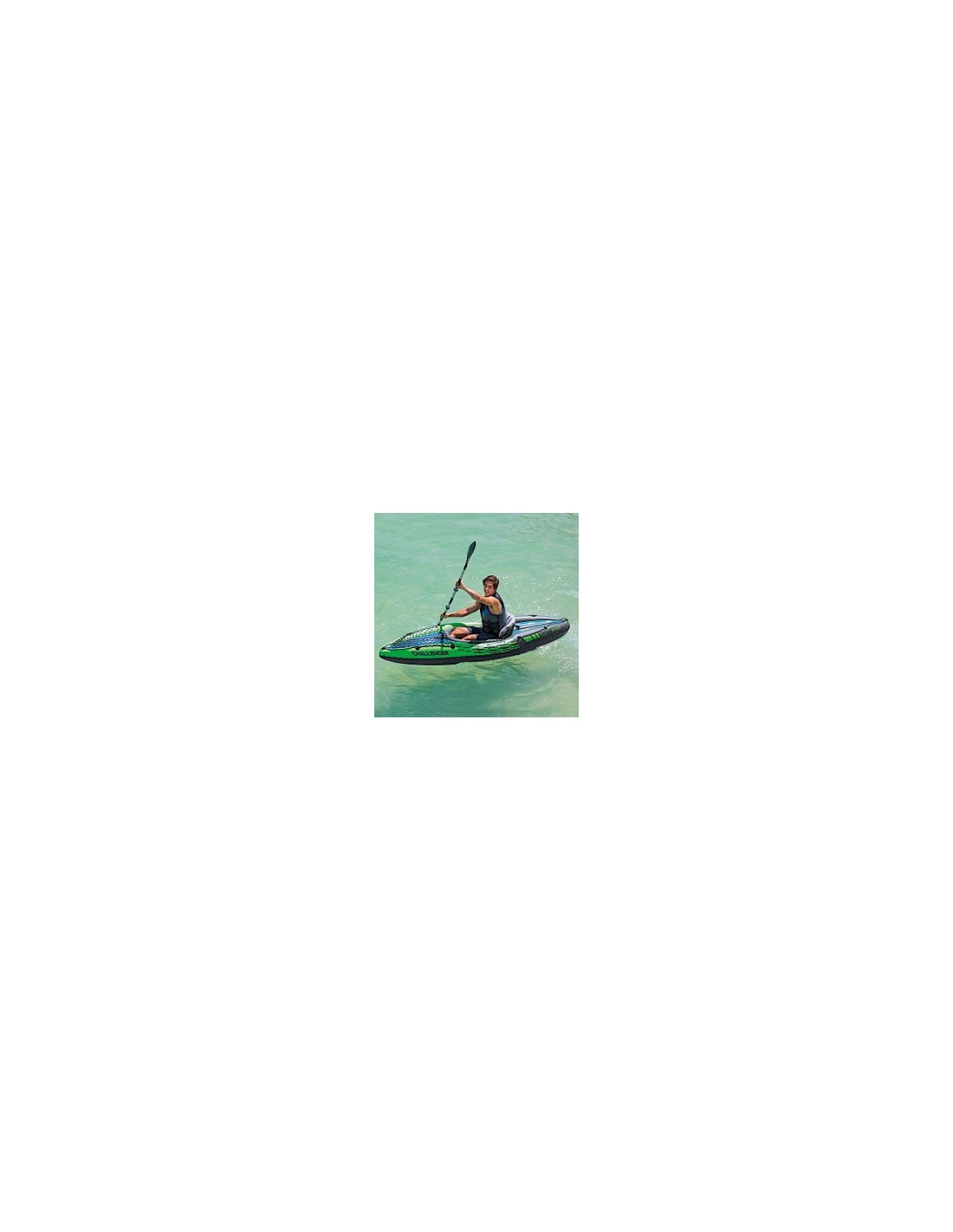 Intex  Canoa Challenger K1, 274x76x33 cm, 1 Posto, Gonfiabile, con Remi e Pompa, per Lago e Fiume