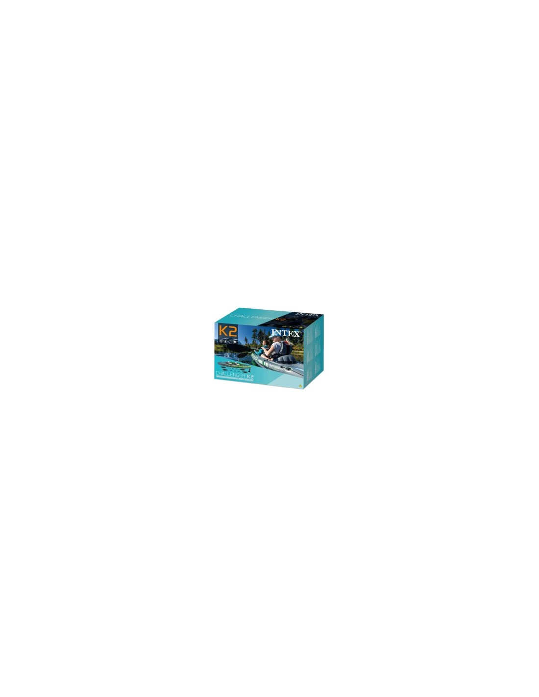 Intex Canoa Challenger K2, 351x76x38 cm, 2 Posti, Gonfiabile, Con Remi e Pompa, Resistente e Sportiva