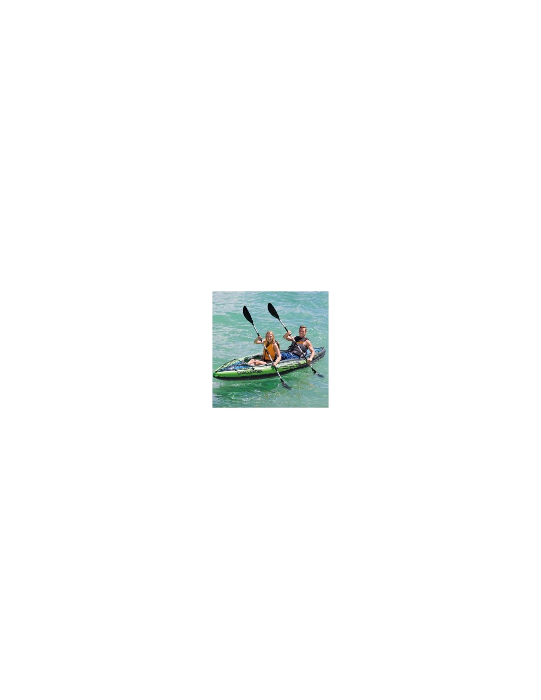 Intex Canoa Challenger K2, 351x76x38 cm, 2 Posti, Gonfiabile, Con Remi e Pompa, Resistente e Sportiva