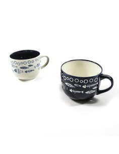TAZZA 23434 DECORO MARE 540ML ASSORTITO PORCELLANA