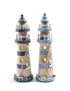 DECORAZIONE FARO 28842 LEGNO CON LUCI 10X33CM ASSORTITO