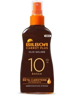 Bilboa Carrot Plus, Olio Solare Spray SPF 10, Olio Abbronzante Corpo - 200 ml