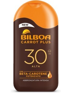 Bilboa - Latte Solare Protettivo Viso e Corpo SPF 30 con Vitamina C - Ideale per Pelli Sensibili - Flacone da 200 ml