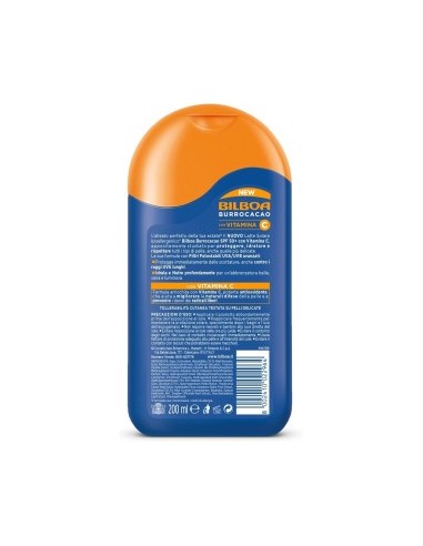 Bilboa Burrocacao Latte Solare SPF 50+, Protezione Solare Molto Alta per Pelli Sensibili, Formula con Vitamina C, 200 ml