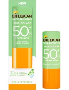 Bilboa Stick Solare SPF 50+ con Aloe Vera, ideale per le zone sensibili come labbra, tatuaggi, nei e cicatrici, 12 ml