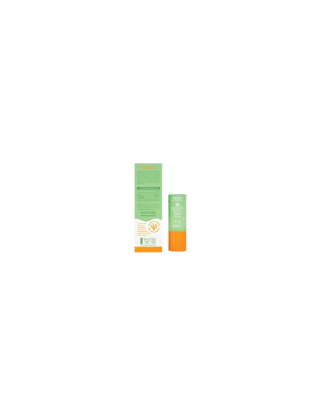 Bilboa Stick Solare SPF 50+ con Aloe Vera, ideale per le zone sensibili come labbra, tatuaggi, nei e cicatrici, 12 ml