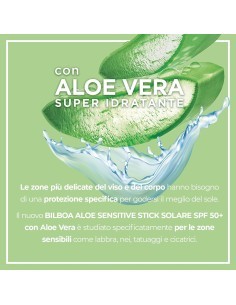 Bilboa Stick Solare SPF 50+ con Aloe Vera, ideale per le zone sensibili come labbra, tatuaggi, nei e cicatrici, 12 ml