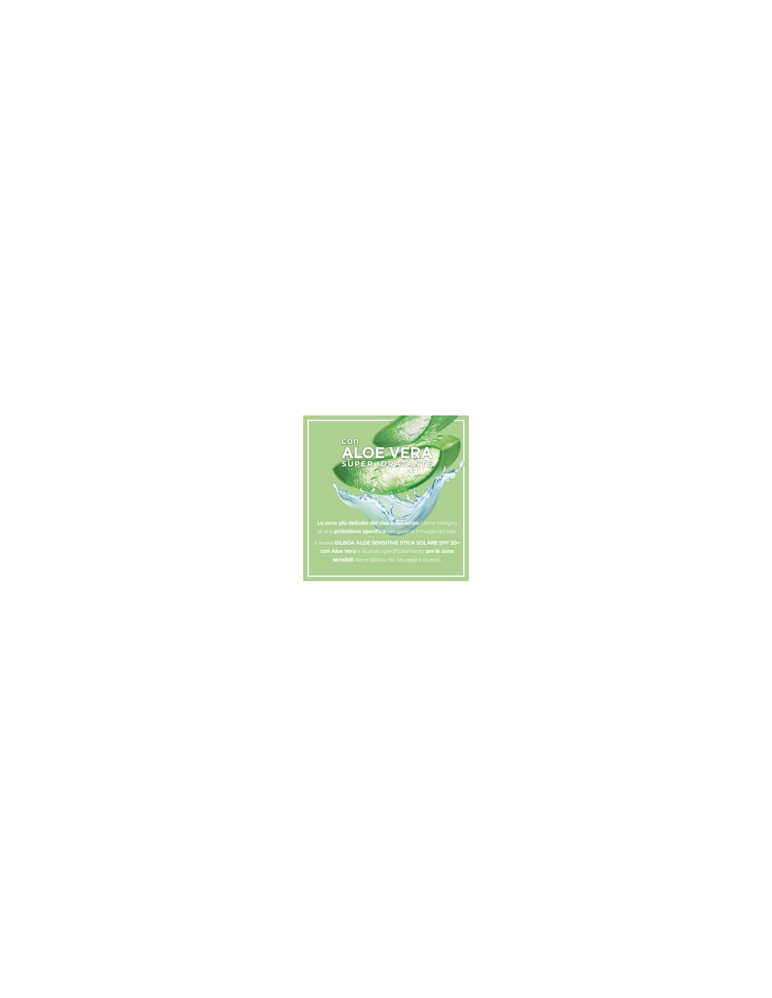 Bilboa Stick Solare SPF 50+ con Aloe Vera, ideale per le zone sensibili come labbra, tatuaggi, nei e cicatrici, 12 ml