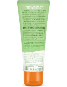 Bilboa, Protezione Solare Viso Aloe Sensitive SPF 50+, Crema Solare Alta per Pelli Sensibili, 50 ml