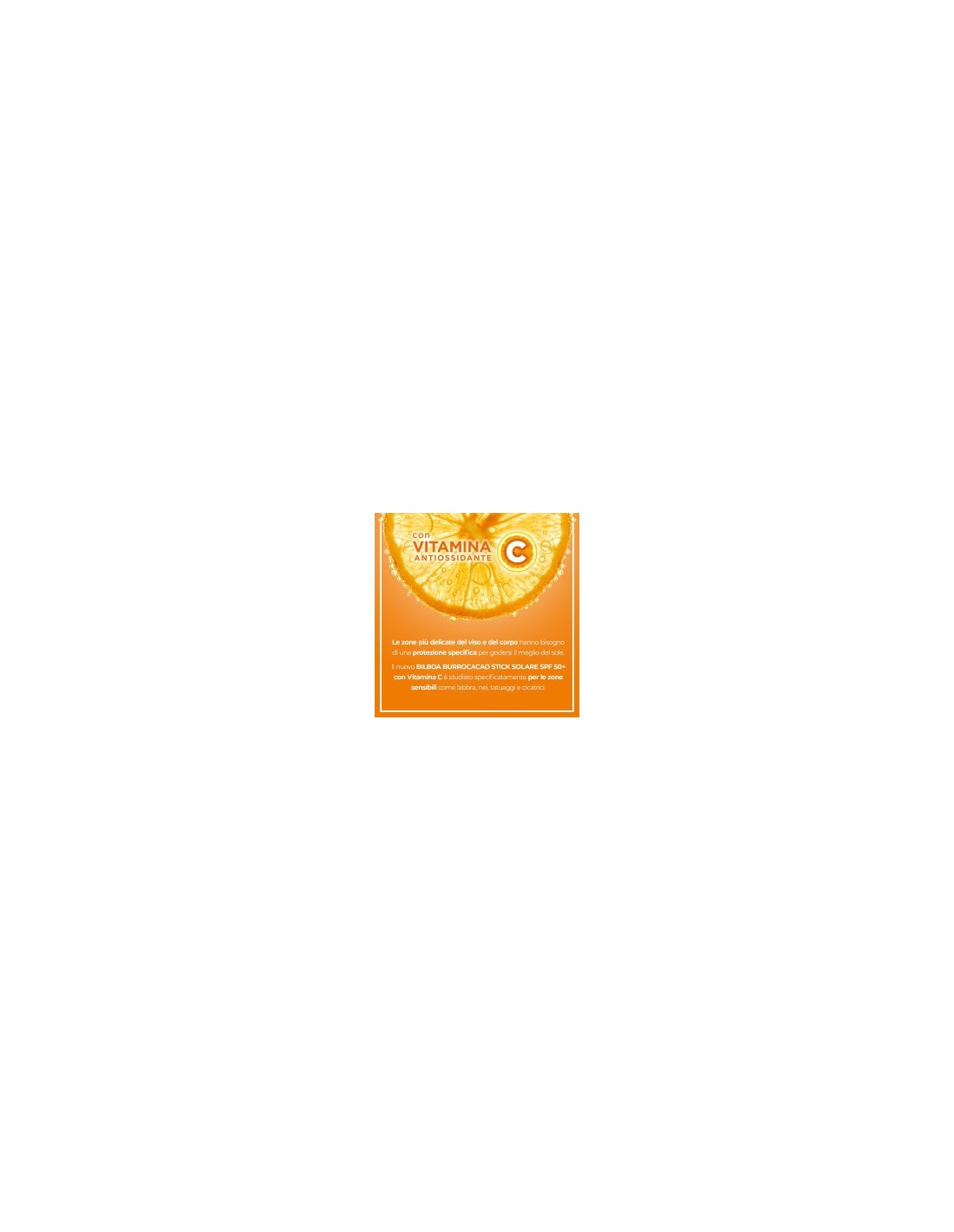 Bilboa Stick Solare SPF 50+ con Vitamina C, ideale per le zone sensibili come labbra, tatuaggi, nei e cicatrici, 12ml