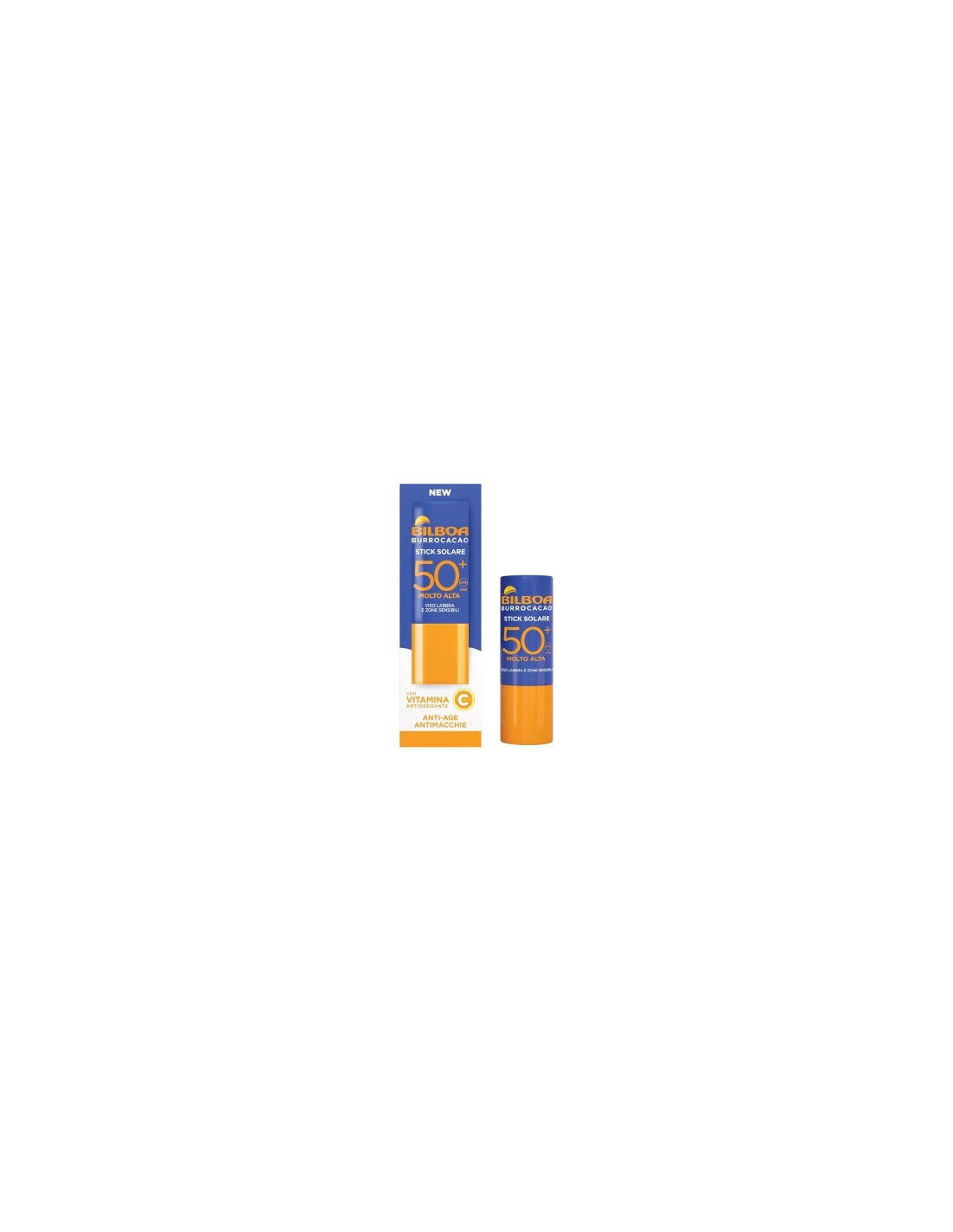 Bilboa Stick Solare SPF 50+ con Vitamina C, ideale per le zone sensibili come labbra, tatuaggi, nei e cicatrici, 12ml