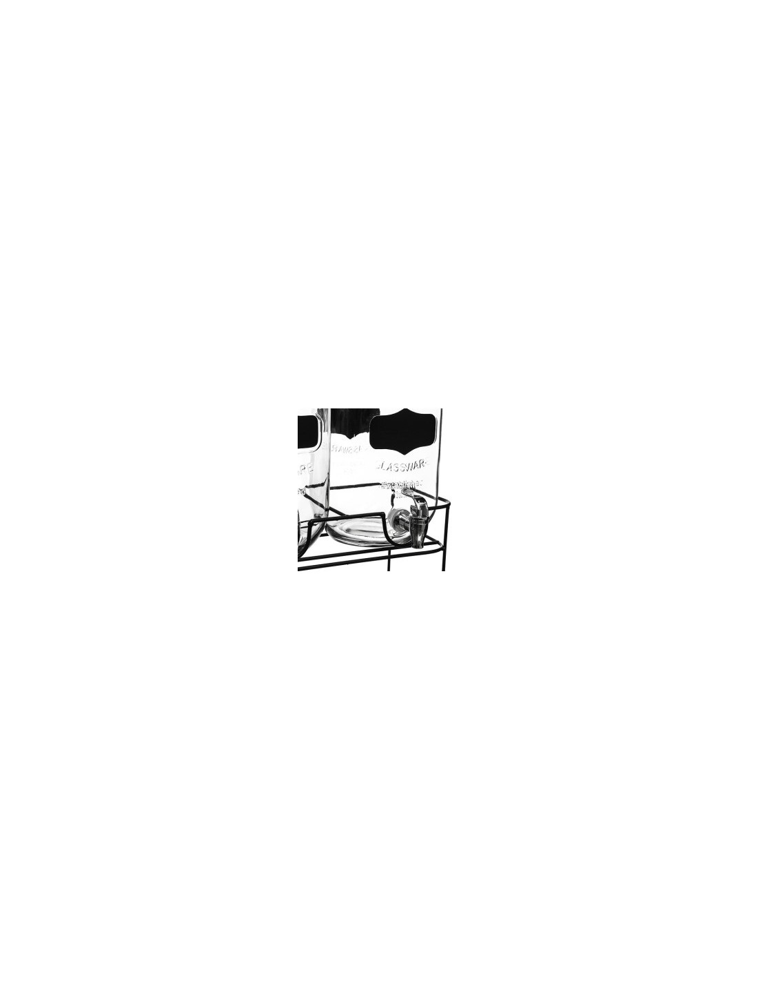 Set 2 dispenser per bevande da 4 litri con supporto in acciaio