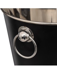 Secchiello per champagne in legno di mango nero