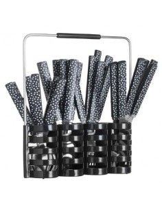 SERVIZIO 24 POSATE CON STAND NERO 150005C su TreG Ingrosso