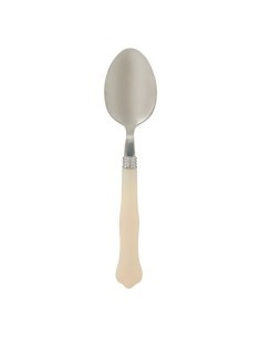 Set posate 24 pezzi, acciaio inox, manico avorio, lavabili, Bellissima, 6 forchette, 6 coltelli, 6 cucchiai, 6 cucchiaini, 21 cm