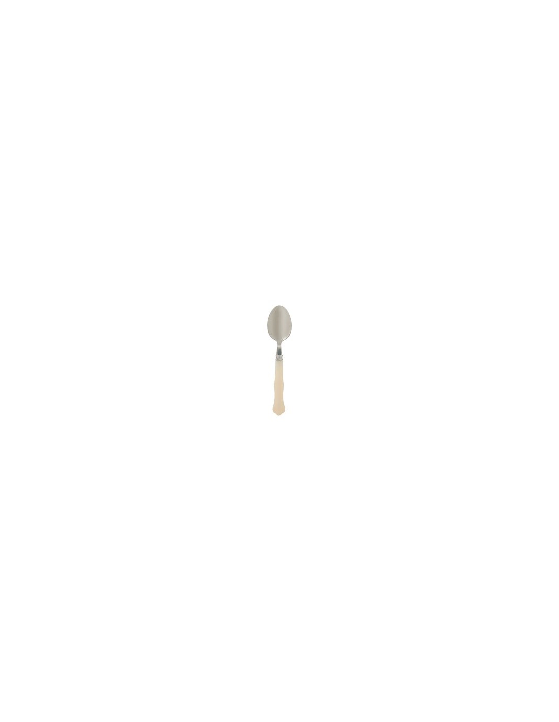 Set posate 24 pezzi, acciaio inox, manico avorio, lavabili, Bellissima, 6 forchette, 6 coltelli, 6 cucchiai, 6 cucchiaini, 21 cm
