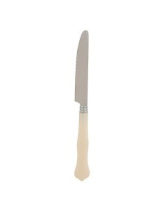 Set posate 24 pezzi, acciaio inox, manico avorio, lavabili, Bellissima, 6 forchette, 6 coltelli, 6 cucchiai, 6 cucchiaini, 21 cm