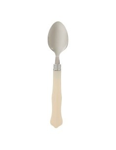 Set posate 24 pezzi, acciaio inox, manico avorio, lavabili, Bellissima, 6 forchette, 6 coltelli, 6 cucchiai, 6 cucchiaini, 21 cm