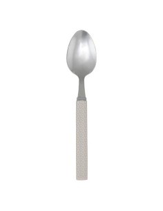 Set di posate 24 pezzi Geo in plastica con supporto beige