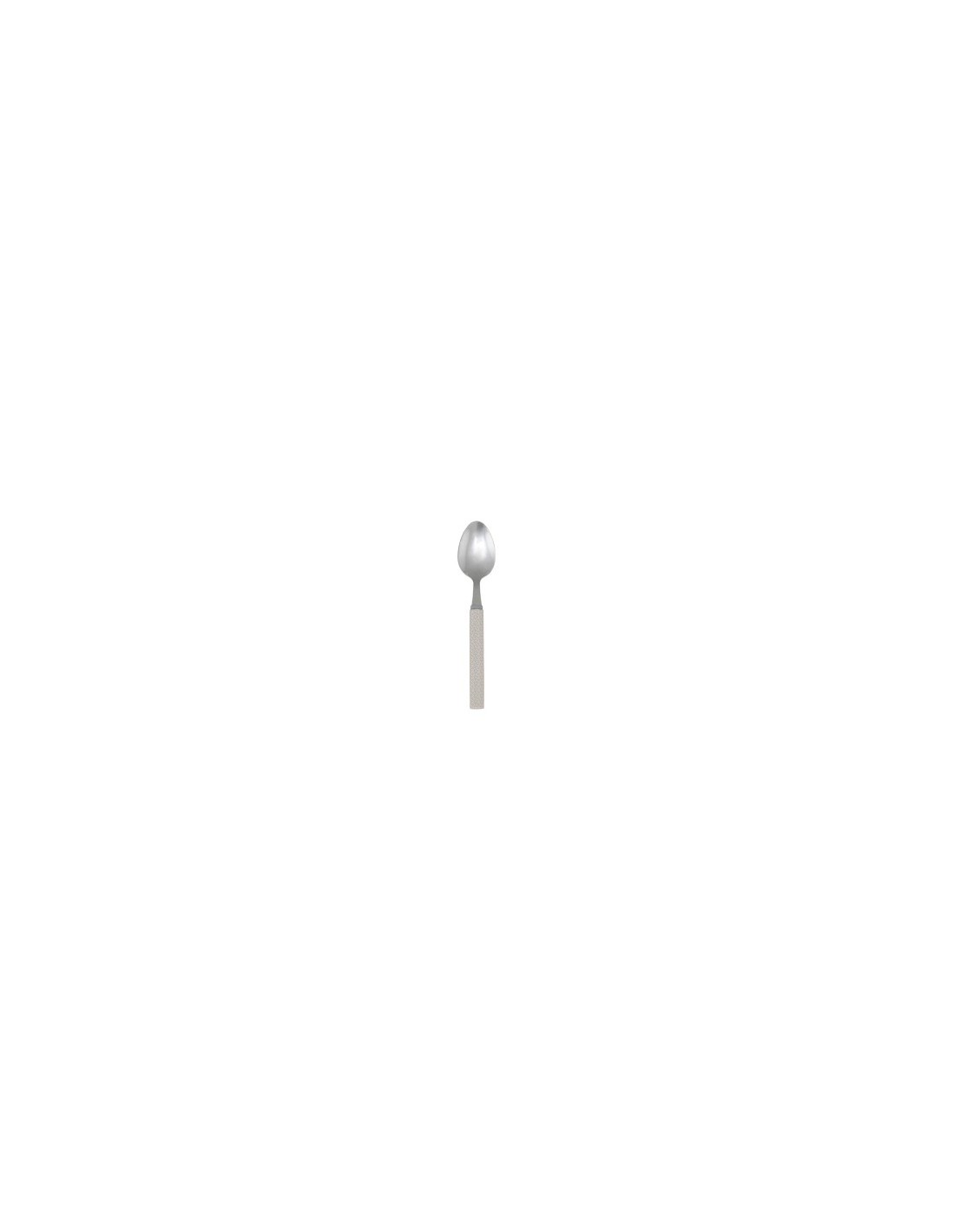 Set di posate 24 pezzi Geo in plastica con supporto beige