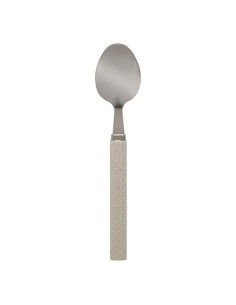 Set di posate 24 pezzi Geo in plastica con supporto beige