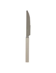 Set di posate 24 pezzi Geo in plastica con supporto beige