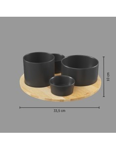 SET APERITIVO 176917 CON VASSOIO BAMBOO su TreG Ingrosso