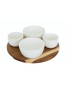 Servizio aperitivo 5 pezzi Elegance bianco