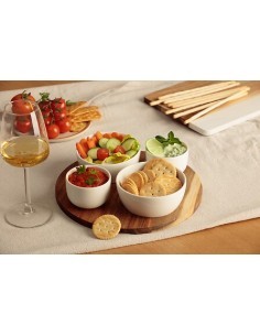 Servizio aperitivo 5 pezzi Elegance bianco