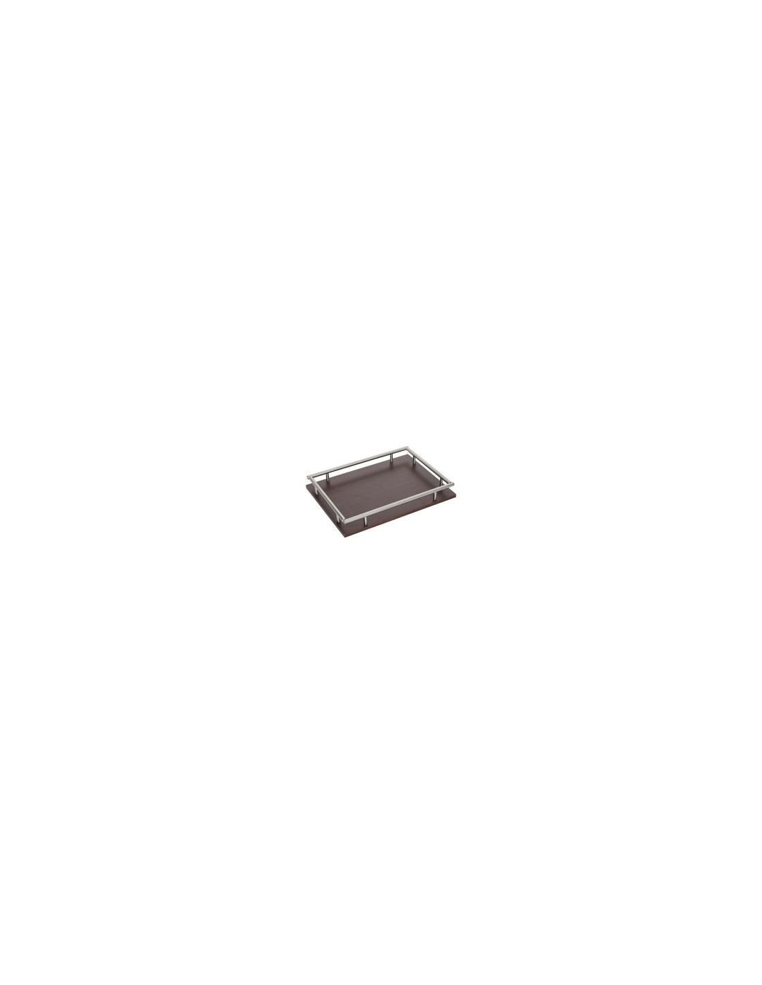 Set cocktail Jules, trasparente, acciaio inox e vetro, con vassoio MDF, collezione Sky Lounge, 31,5x12,2x23,5 cm