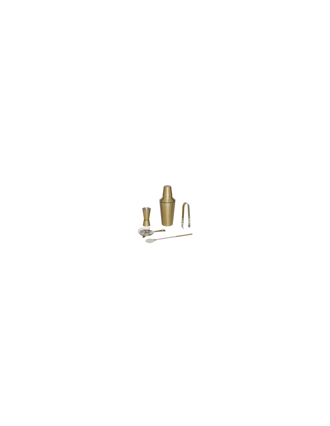 Set cocktail Gold, acciaio inox dorato, elegante, professionale, compatto, 17,6x16,7x19,6 cm