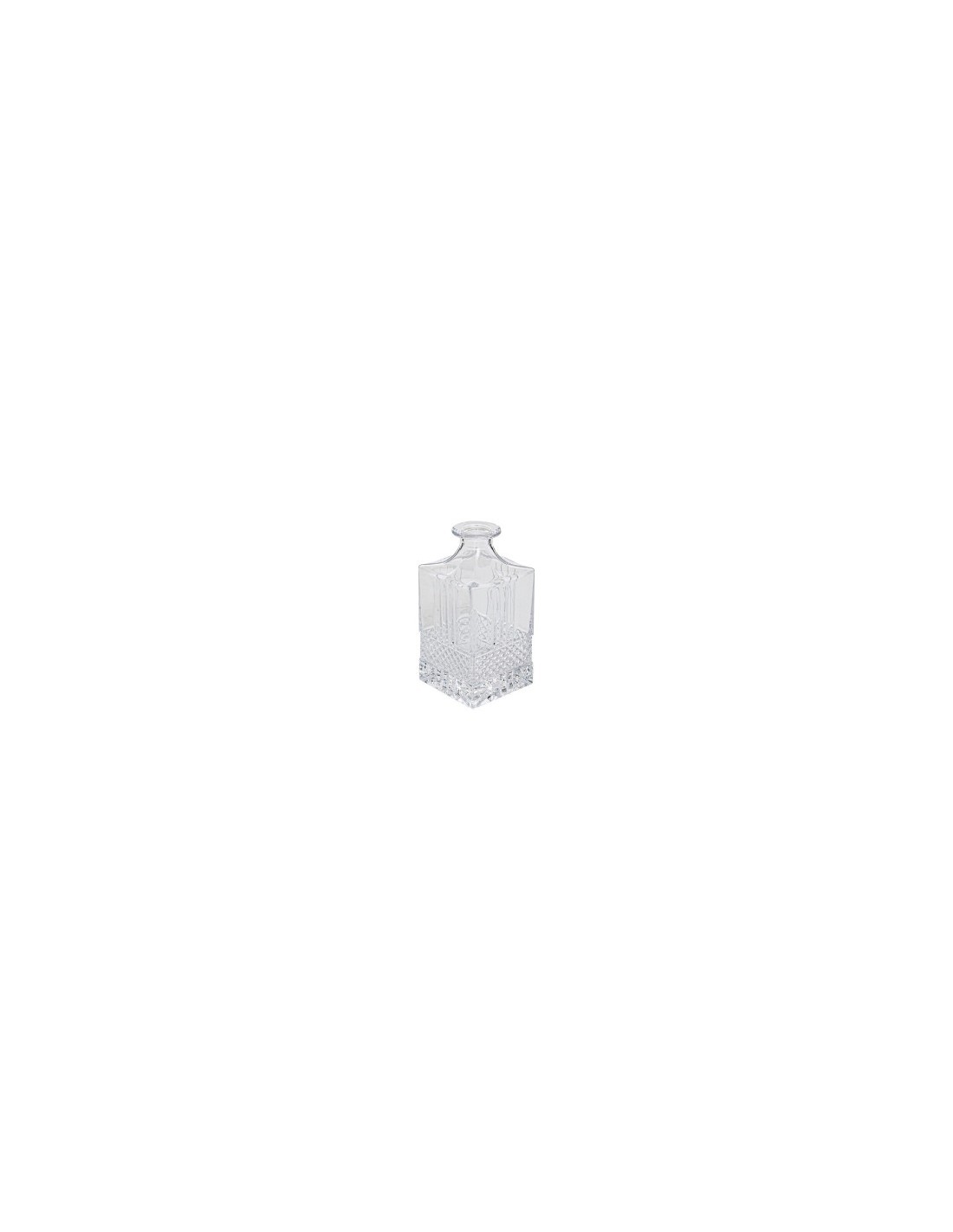 Set whisky Jules, caraffa e 2 bicchieri, vetro trasparente, base in MDF, collezione Sky Lounge, 31,6x11,5x23,4 cm